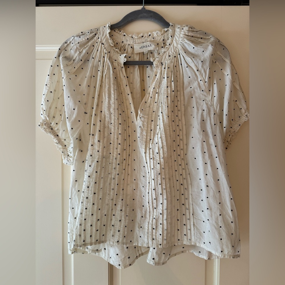 The Great cream with black Polka Dot  Top